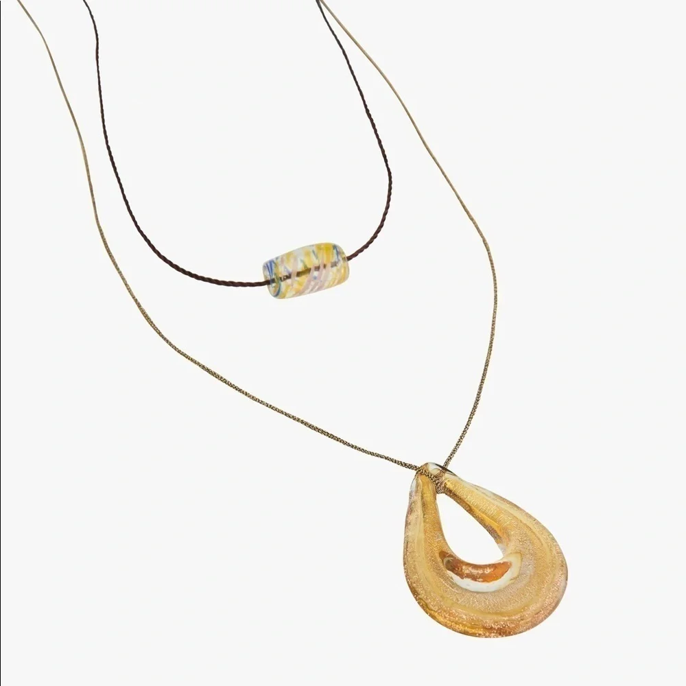 NWT. Zara Limited Edition Golden Pack of Glass Necklaces.